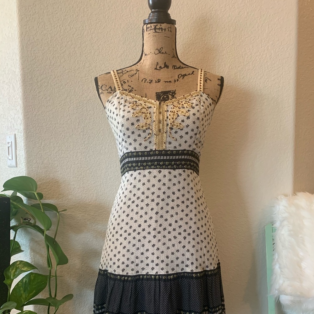 Free People embroidered and beaded corset sundress